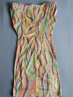 Fashion Nova Multicolor Sequin Wave Dress